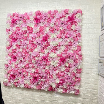 40x30cm бели изкуствени цветя Направи си сам сватбена украса Цветни стенни панели Копринени розови цветя Сватбено парти Декорация на фона на дома