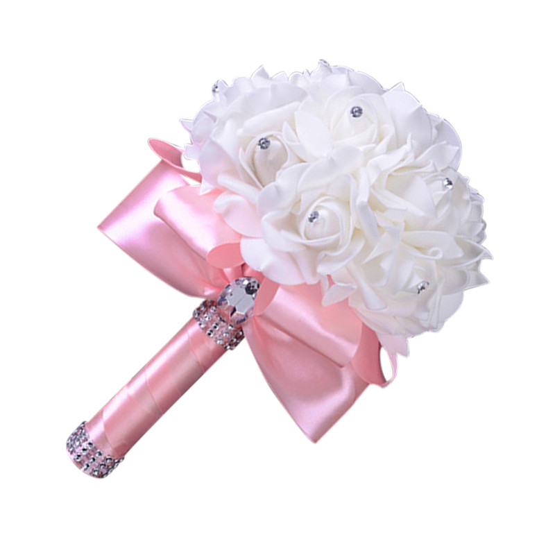 1 tk Kunstlilledest roosist pruutneitsi pulmavahust lilledest roosist pruudikimpu lindist võltspulmakimp Boho stiilis koju