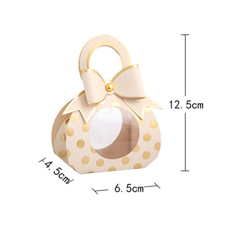 10 τμχ/παρτίδα Μπλε ροζ Μπομπονιέρες Γάμου Κουτιά δώρου Διαφανές παράθυρο Κουτί συσκευασίας καραμέλας Kraft Paper Dragees Box with Handle