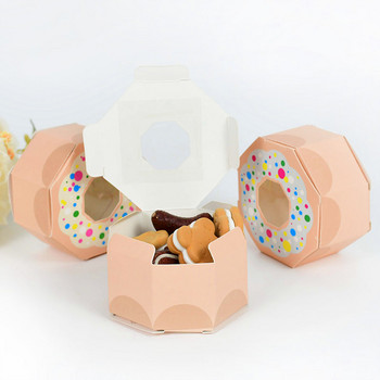 10 τμχ Donuts DIY Hexagon Candy Κουτί δώρου Γλυκό θεματικό πάρτι Γάμος Γενέθλια Baby Shower Δώρο Προϊόντα διακόσμησης σπιτιού