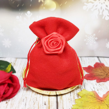 Velvet τσάντα δώρου 3 μεγεθών Wedding Party Velvet Candy Box Τσάντες δώρου για δώρο γάμου Μικρές χρυσές κορδόνι δώρου πουγκάκια καραμελών