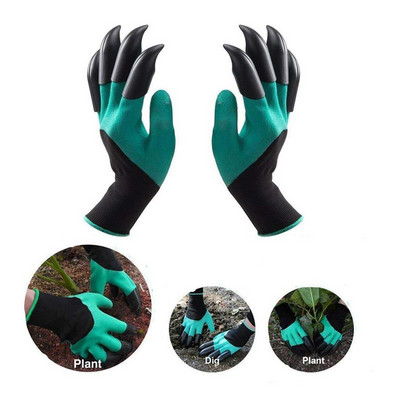 Градински ръкавици с нокти ABS пластмасови градински гумени ръкавици Градинарство Копаене Засаждане Издръжливи водоустойчиви работни ръкавици на открито