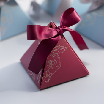 Кутия за бонбони с триъгълна пирамида Сватбени сувенири и подаръци Кутии за бонбони Торбички за гости Декорация за партита Baby Shower Консумативи