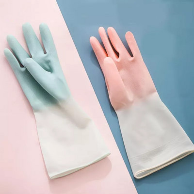 1Pair  Silicone Cleaning Gloves Dishwashing Cleaning Gloves Scrubber Dish Washing Sponge Rubber Gloves Cleaning Tools