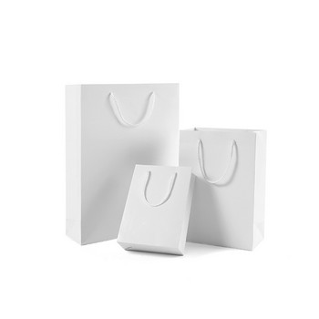 Подаръчна торба от бял картон Хартиен пакет за дрехи Фестивал за рожден ден Коледно парти Торба за подарък Различни размери 40x10x30 см