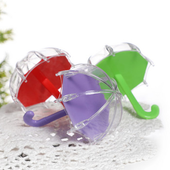 6 τμχ Μίνι πλαστικό σχήμα ομπρέλας Κουτί ζαχαροπλαστικής Πολύχρωμο ζαχαροπλαστείο Γάμος Χριστουγεννιάτικο πάρτι για μωρό ντους Συσκευασία δώρου