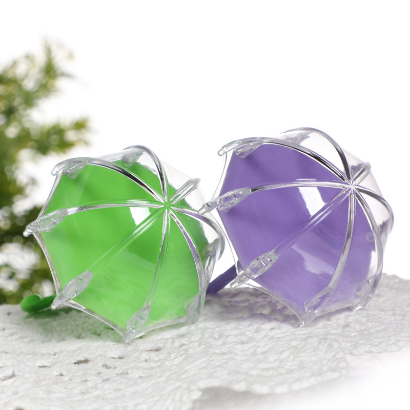 6 tk mini plastikust vihmavarju kujuga kommikarp Mitmevärviline kommikarp Pulma sünnipäeva jõulupeo beebi duši kinkekarbi pakend