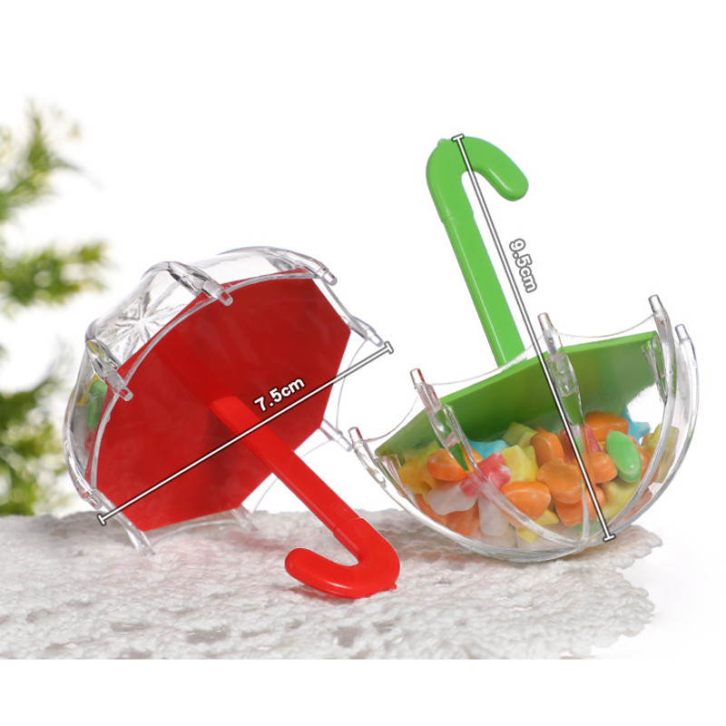 6 tk mini plastikust vihmavarju kujuga kommikarp Mitmevärviline kommikarp Pulma sünnipäeva jõulupeo beebi duši kinkekarbi pakend