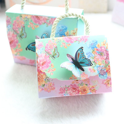 AVEBIEN 20τμχ Hot Beautiful Butterfly and Flower Box Candy Candy Bag Baby Shower Wedding Bofts Σοκολατένιο χάρτινο κουτί δώρου