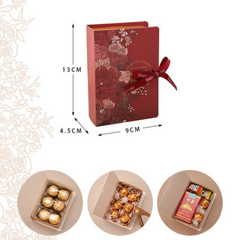 5 τμχ Κουτιά καραμελών σε σχήμα βιβλίου Δημιουργικές χάρτινες τσάντες DIY Κουτί δώρου για Χριστουγεννιάτικο γάμο Διακοσμητικά πάρτι γενεθλίων Κουτί με κορδέλα