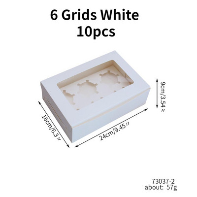 10 vnt Kraft popierinių keksiukų pakavimo dėžutė su langu Kartoninis pyragas Blynai sausainiai Saldainių dėžutė Vestuvių vakarėlio gimtadienio dovana 4 dydžiai