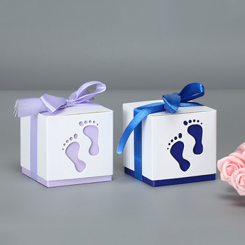 5 бр. Бебешки крака Кутия за подарък от бонбони Рожден ден Първо причастие Момиче Момче Бебешки душ Сватбени сувенири Драже Кутия за торта за кръщене Опаковка