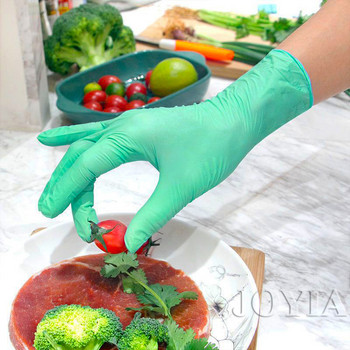Πράσινα γάντια μιας χρήσης Εξεταστική ασφάλεια νιτριλίου γάντι πολλαπλών χρήσεων αδιάβροχο για οικιακά τρόφιμα Λαβή φυτεύματος Farming Small 100