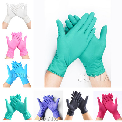 Зелени ръкавици за еднократна употреба Изпит за безопасност Нитрилни ръкавици Многоцелеви водоустойчиви за домакинство Хранителна дръжка Засаждане Земеделие Малък 100