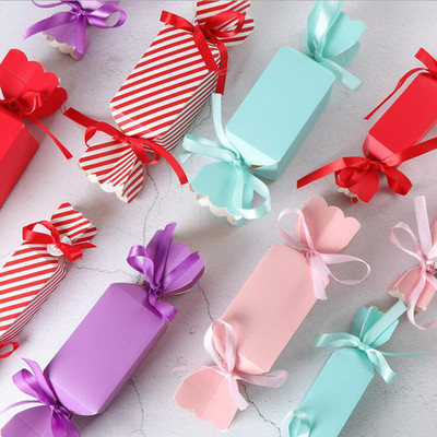 10 τμχ Μπομπονιέρα γάμου και τσάντες Κουτιά γλυκών καραμέλας Baby shower Treat Παιδικά γενέθλια Χριστουγεννιάτικο κουτί κράκερ Προμήθειες εκδηλώσεων για πάρτι