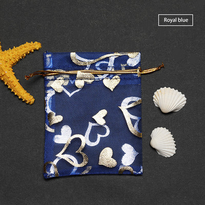 50 tk Südamekujundus Organza kotid Joonistatavad pulmapeokaunistused Kinkekotid Kotid Ehted Pakendikotid 7*9/9*12/11*16cm