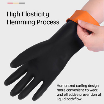 Μαύρα ελαστικά γάντια ανθεκτικά σε οξύ για εργοστασιακά παχύρρευστα μεγάλα, ανθεκτικά στη φθορά, αδιάβροχα και ανθεκτικά στη διάβρωση Ασφάλιση εργασίας