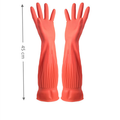 1Pair Lengthen Indų plovimo valymo pirštinės, Silikono gumos indų plovimo pirštinės, skirtos buitiniam plovimo įrankiui virtuvės valymui