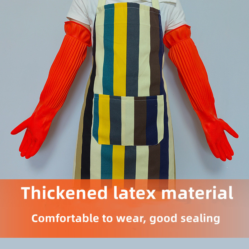 1Pair Lengthen Indų plovimo valymo pirštinės, Silikono gumos indų plovimo pirštinės, skirtos buitiniam plovimo įrankiui virtuvės valymui