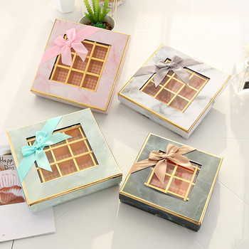 9/12 Grids Romantic Valentine Chocolate Box Candy Χειροποίητες τρούφες για ζευγάρι Στείλτε ένα δώρο Διακόσμηση γάμου με παράθυρα