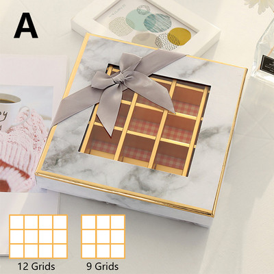 9/12 rešetke Romantična poklon kutija s čokoladom za Valentinovo Slatkiši Ručno izrađeni tartufi za par Pošaljite dar Vjenčanje Ukrasite prozorima