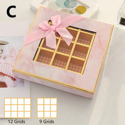 9/12 rešetke Romantična poklon kutija s čokoladom za Valentinovo Slatkiši Ručno izrađeni tartufi za par Pošaljite dar Vjenčanje Ukrasite prozorima