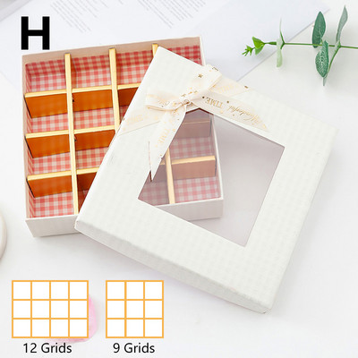 9/12 rešetke Romantična poklon kutija s čokoladom za Valentinovo Slatkiši Ručno izrađeni tartufi za par Pošaljite dar Vjenčanje Ukrasite prozorima