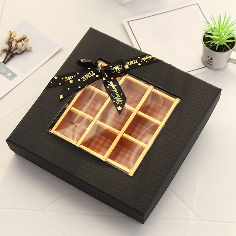 9/12 Grids Romantiline sõbrapäeva šokolaadist kinkekarp kommid käsitsi valmistatud trühvlid paarile Saada kingitus pulmade kaunistamiseks Windowsiga