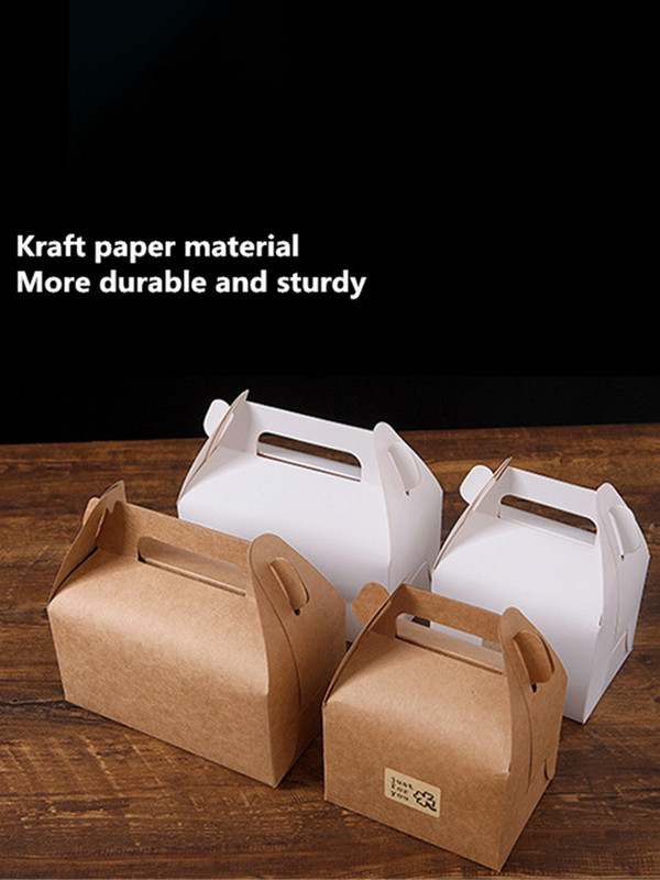 10 tk Kvaliteetne koogitoidu kommide jõupaberkarp käepidemega kaasaskantav kast Jõulu-sünnipäeva pulmapeo kommikingituste pakkimine