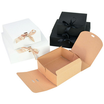 1 бр. Черна картонена кутия Направи си сам сватбена подаръчна кутия за гости Малък бизнес 31/27/16 см Събитие Парти Коледни бонбони Опаковъчни кутии