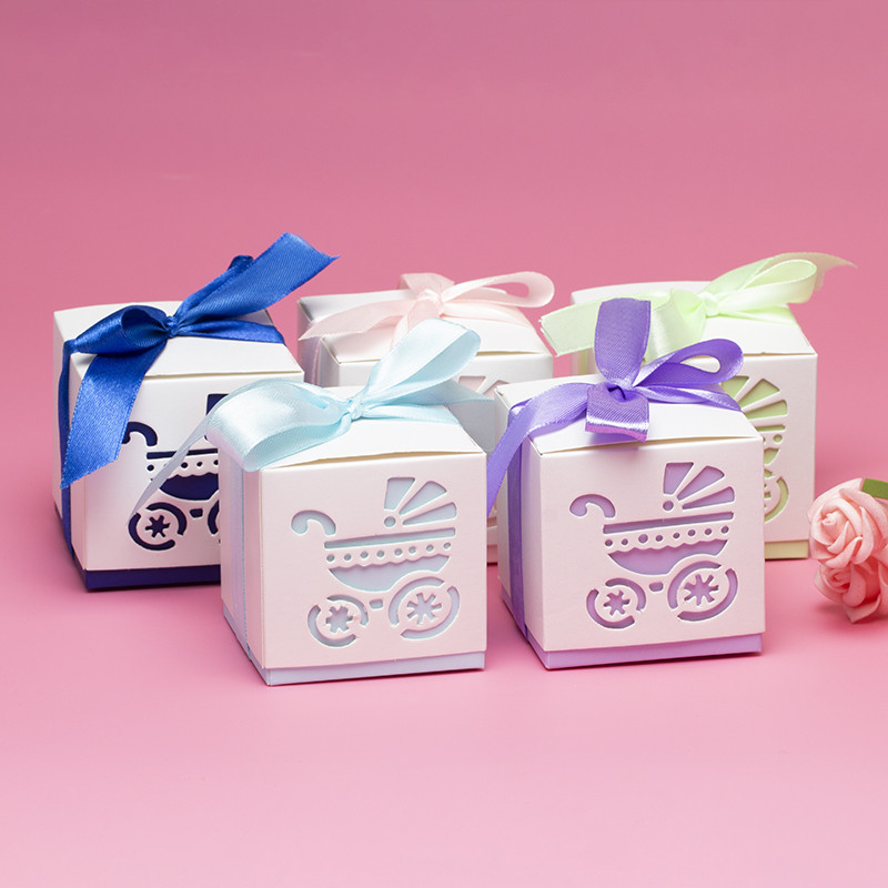 10 tk/kott Armas kommikarp beebivanker, sinisest ja roosast paberist kinkekarbid, kaunistus lastele sünnipäevapeo jaoks.