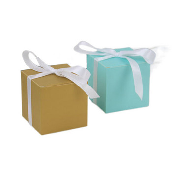 10бр. Златна хартиена кутия за бонбони Favor Кутия за подарък Кутия за детски шоколад Опаковъчна кутия Baby Shower Парти за рожден ден Сватба Коледна украса