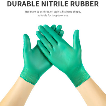 100 Pack Αδιάβροχα γάντια νιτριλίου μιας χρήσης χωρίς λάτεξ για τη φροντίδα κατοικίδιων ζώων Ασφάλεια Εργασία οικιακής κουζίνας Χρήση γάντια χωρίς πούδρα
