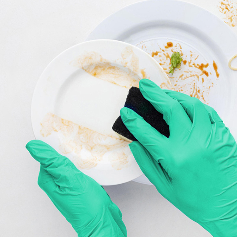 Paket od 100 vodootpornih dugih jednokratnih nitrilnih rukavica bez lateksa za njegu kućnih ljubimaca Sigurnost na radu u kućanstvu Kuhinja Rukavice bez pudera