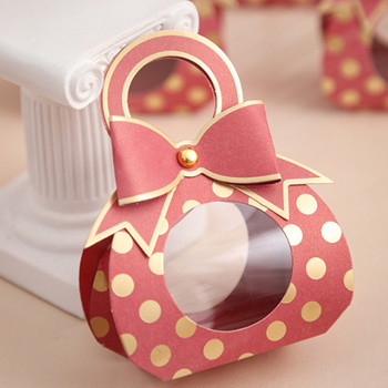 5 τμχ Φορητή τσάντα καραμελών Χαριτωμένο φιόγκο Μίνι κουτί δώρου για πάρτι Baby shower Χαρτί σοκολατένιο κουτί μπομπονιέρες Γάμου Κουτιά