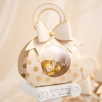 5 τμχ Φορητή τσάντα καραμελών Χαριτωμένο φιόγκο Μίνι κουτί δώρου για πάρτι Baby shower Χαρτί σοκολατένιο κουτί μπομπονιέρες Γάμου Κουτιά