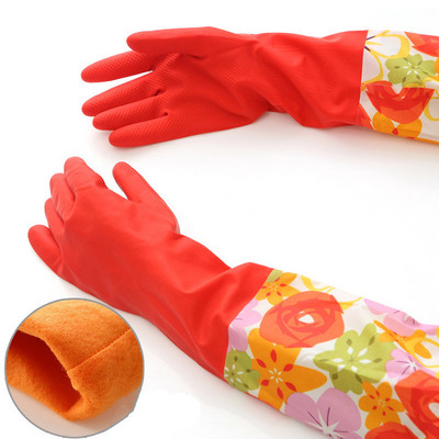 Водоустойчива домакинска ръкавица Топла ръкавица за миене на съдове Гумена ръкавица за почистване на вода и прах