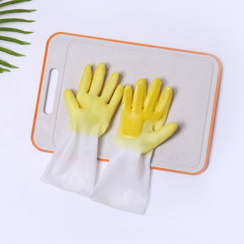 Γάντια καθαρισμού πλυσίματος πιάτων Γάντι από καουτσούκ σιλικόνης σφουγγάρι οικιακής χρήσης καθαριστικό κουζίνας Εργαλεία καθαρισμού Dropshipping Κουζίνα