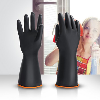 35cm Γάντια Ασφαλείας Εργασίας Λαστιχένια Γάντια Heavy Duty Ανθεκτικά σε χημικά Οξύ Ανθεκτικά σε λάδια Γάντια Latex για Αξεσουάρ οικιακής κουζίνας