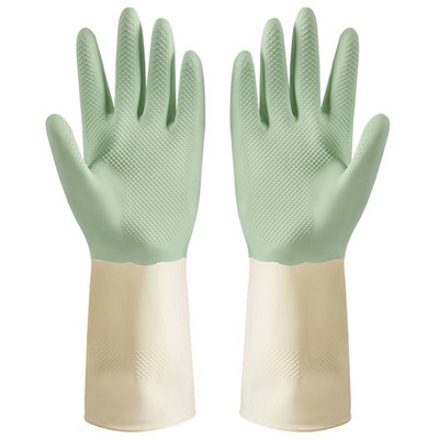 1 pár háztartási kesztyű Latex újrafelhasználható vastag mosogatókesztyű konyhai súroló mosogatószivacs gumikesztyű tisztítóeszköz
