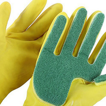 1 чифт удебелени латексови ръкавици с гъбени гумени ръкавици за миене на съдове домакински почистващи ръкавици кухня градина Guantes Cocina