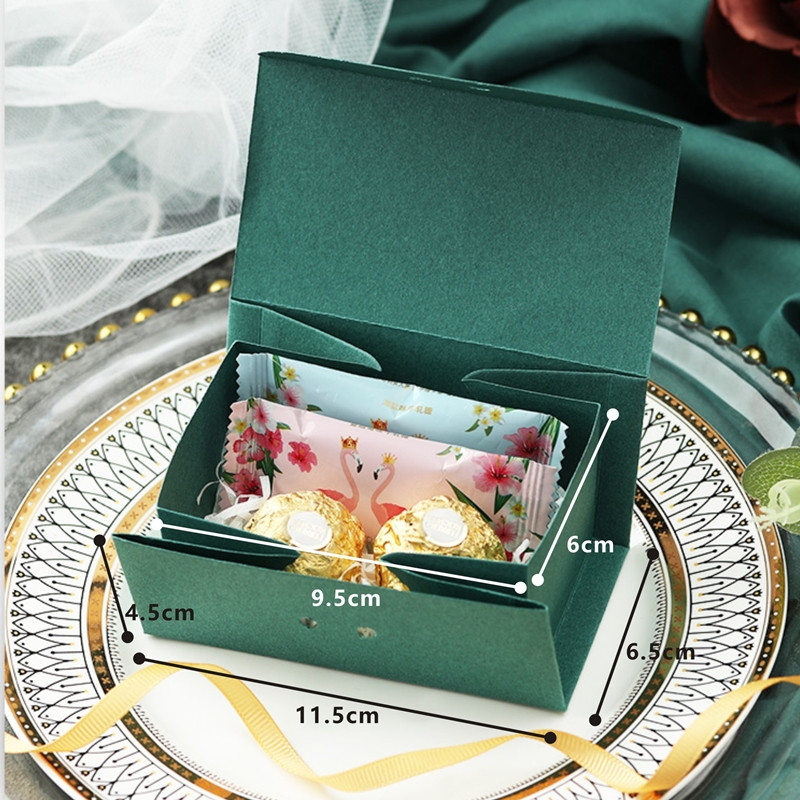 StoBag 20tk Roheline/Punane/Sinine kinkekarbis Sünnipäevapeo Pulmad Baby Shower Pakett Šokolaadiküpsised Koogi kaunistus paelaga