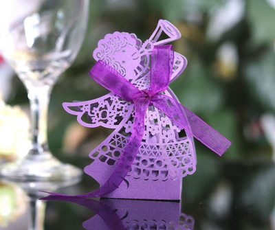 25 tk roosa tüdruku šokolaadipaberist kasti pulmainglikarp laserõõnsate kommikarpide pakend beebiõhtu sünnipäevapeo tarvikute jaoks