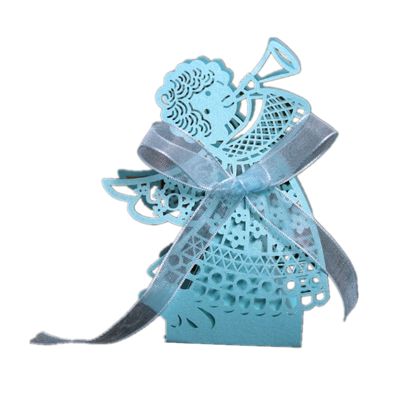 25 tk roosa tüdruku šokolaadipaberist kasti pulmainglikarp laserõõnsate kommikarpide pakend beebiõhtu sünnipäevapeo tarvikute jaoks