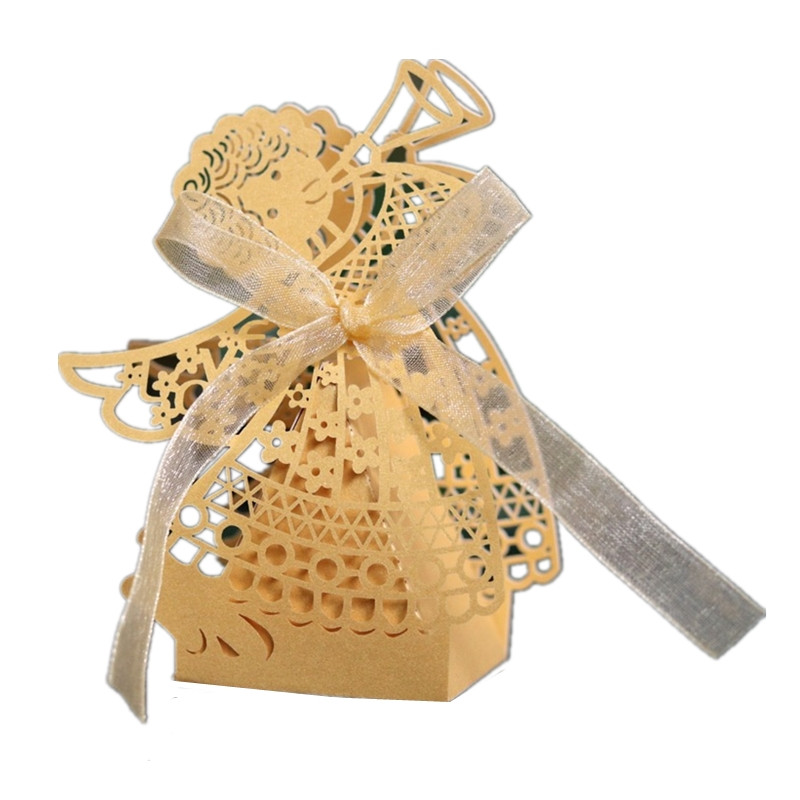 25 tk roosa tüdruku šokolaadipaberist kasti pulmainglikarp laserõõnsate kommikarpide pakend beebiõhtu sünnipäevapeo tarvikute jaoks