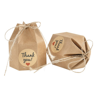 10 tk jõupaberist pappkarbid kuusnurkse kujuga kommikarbik, pulma-sõbrapäeva väike maiuspalade pakett, peotarbed