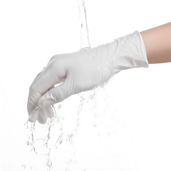 Бели нитрилни ръкавици за еднократна употреба, многофункционални, домакински, кухненски, градинарски, почистващи, водоустойчиви, маслоустойчиви, антистатични латексови ръкавици