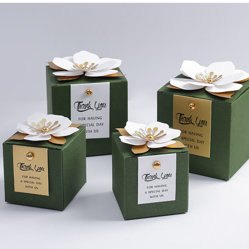 LBSISI Life 20 tk lilledega pulmakommikarbid Sünnipäeva Baby Shower Party Nougati küpsiste jaoks Šokolaadist kingituste pakendi kaunistus