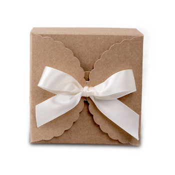 Μπομπονιέρες γάμου από χαρτί Kraft 20/50 ΤΕΜ για επισκέπτες Μικρά κουτιά δώρου με ζαχαρωτά με κορδέλες DIY Handmad packing box Διακόσμηση πάρτι γενεθλίων