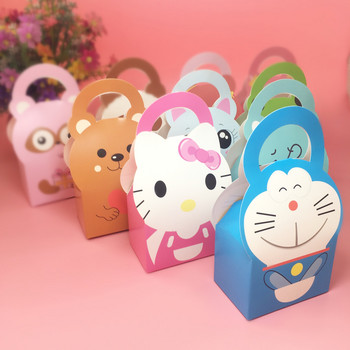 Кутия за бонбони със сладко анимационно животно Baby Shower Favor Box Декорации за детски рождени дни Кутия за подарък Торта Снек Бисквити Хартиена торбичка за бонбони